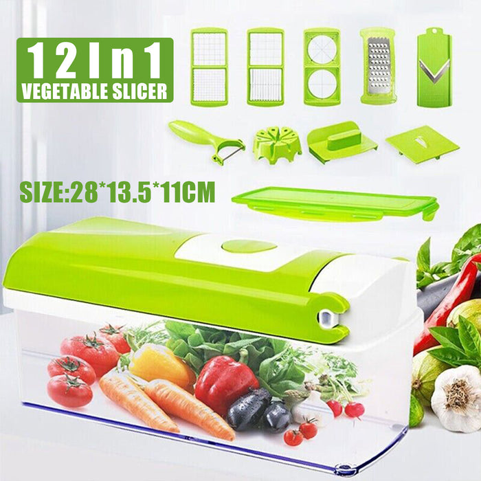 12Pcs Vegetable Slicer 420 Stainless Steel Blades ABS AS PP