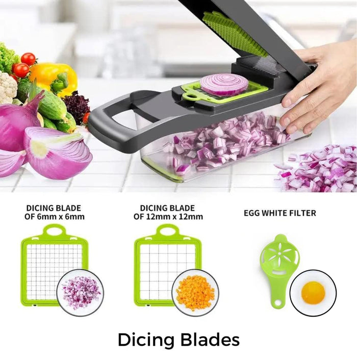 16-in-1 Multi-Functional Kitchen Vegetable Cutter with Interchangeable Blades