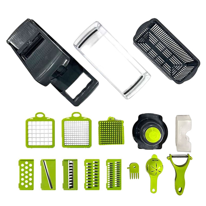16-in-1 Multi-Functional Kitchen Vegetable Cutter with Interchangeable Blades