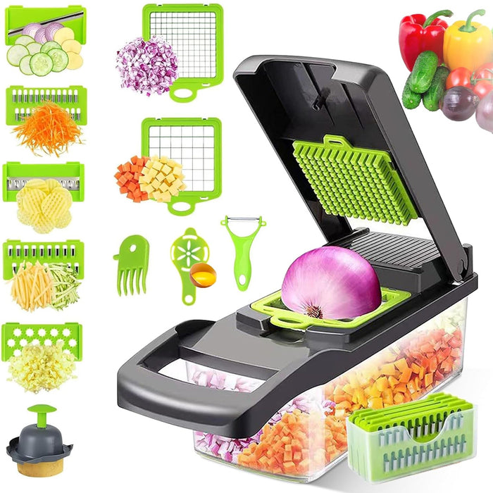 16-in-1 Multi-Functional Kitchen Vegetable Cutter with Interchangeable Blades