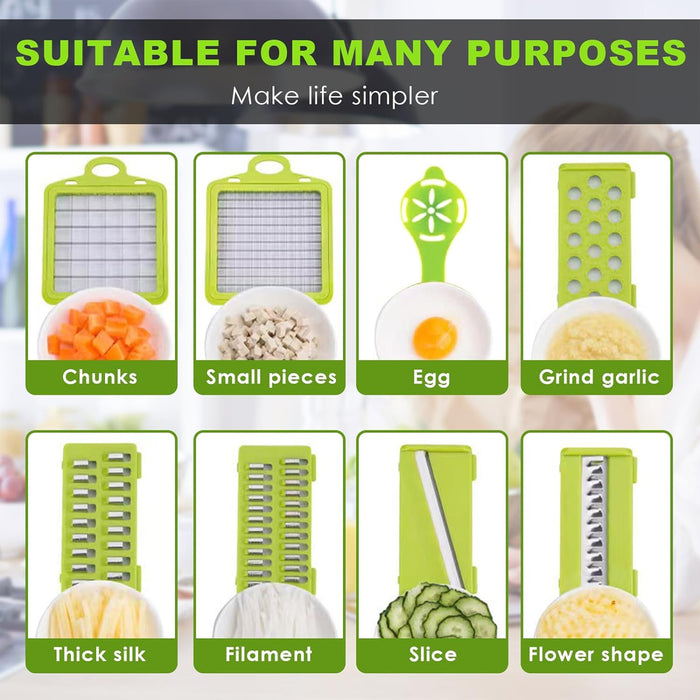 16-in-1 Multi-Functional Kitchen Vegetable Cutter with Interchangeable Blades