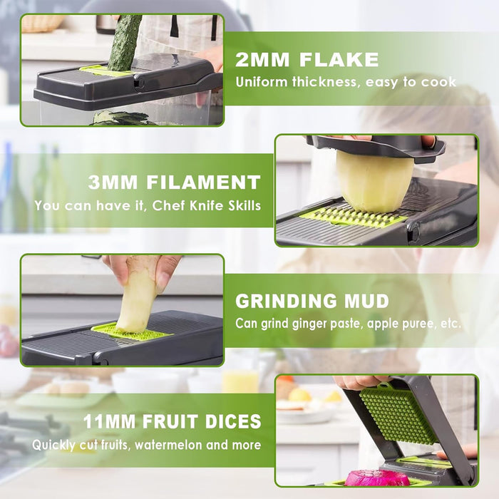 16-in-1 Multi-Functional Kitchen Vegetable Cutter with Interchangeable Blades