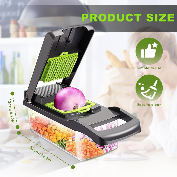 16-in-1 Multi-Functional Kitchen Vegetable Cutter with Interchangeable Blades