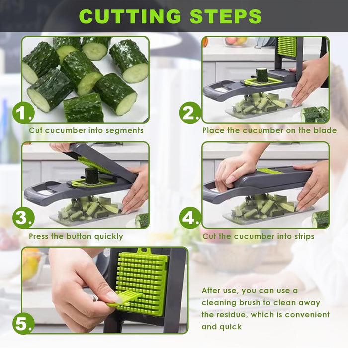 16-in-1 Multi-Functional Kitchen Vegetable Cutter with Interchangeable Blades