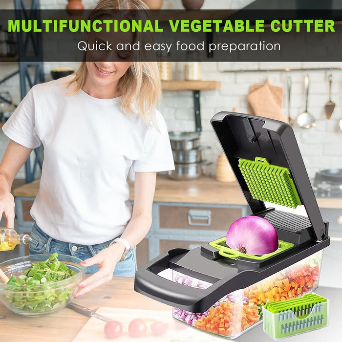 16-in-1 Multi-Functional Kitchen Vegetable Cutter with Interchangeable Blades