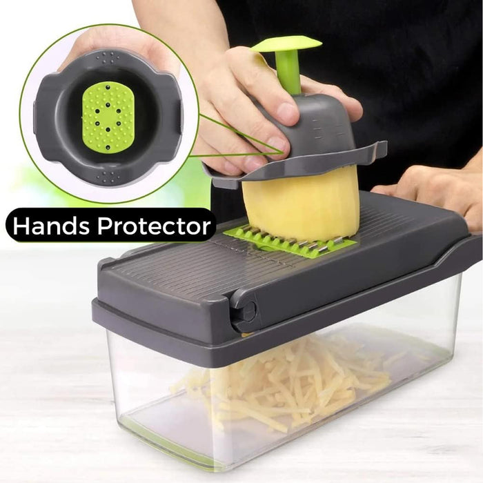 16-in-1 Multi-Functional Kitchen Vegetable Cutter with Interchangeable Blades