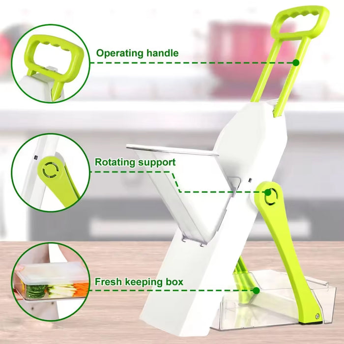 4in1 Vegetable Slicer Multi Blade Food Prep Tool with Safety Pusher