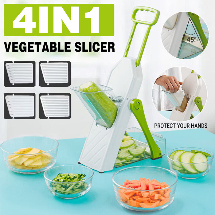 4in1 Vegetable Slicer Multi Blade Food Prep Tool with Safety Pusher