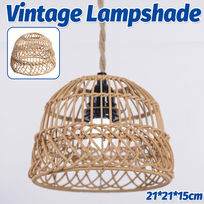 Woven Plastic Chandelier Lampshade Yellow Zen Vintage Dome