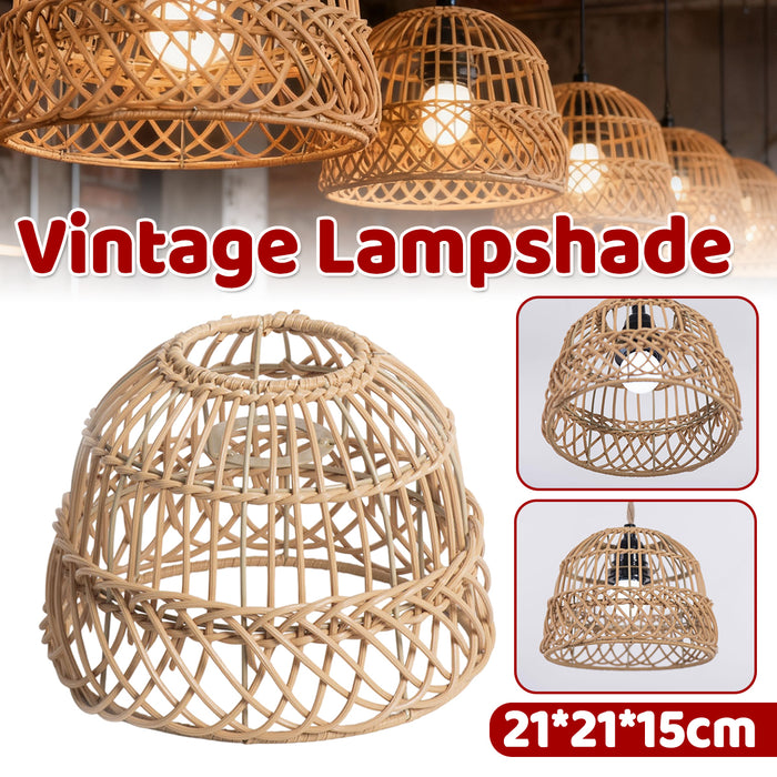 Woven Plastic Chandelier Lampshade Yellow Zen Vintage Dome