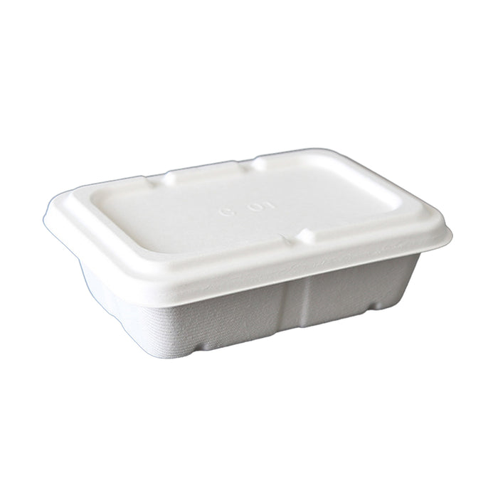50 Pcs Square Biodegradable Pulp Lunch Boxes Leak-Proof Microwave Freezer Safe 650-950 ml
