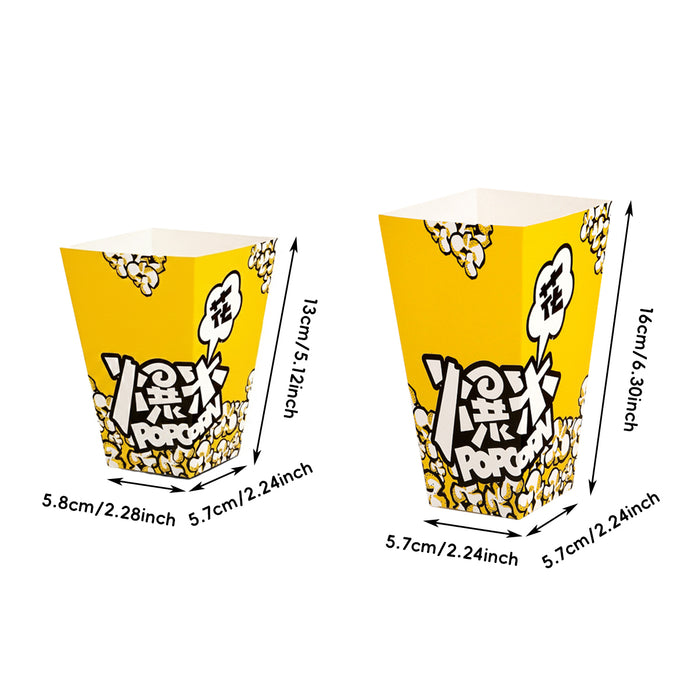 100 Pcs Oil-Proof Disposable Popcorn Snack Boxes in 2 Sizes