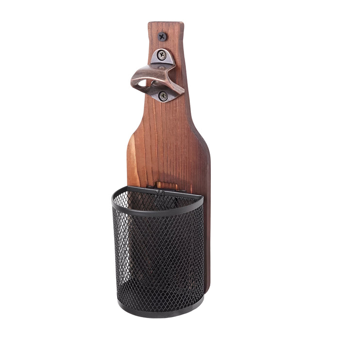 Wall Mounted Bottle Opener Solid Wood 3D Wine Bottle