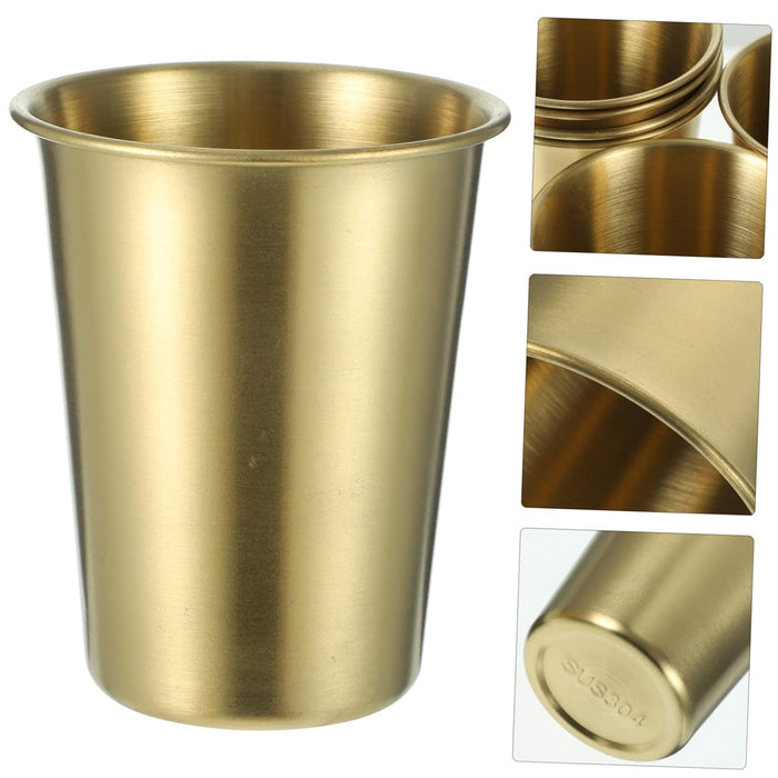 6 Pcs 304 Stainless Steel Cups 350ml Gold for Cold Drinks