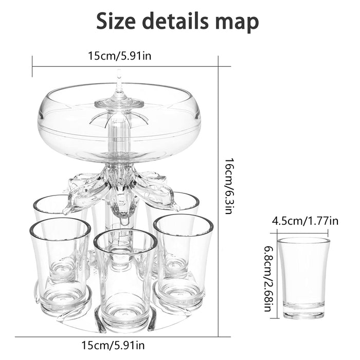 6 Cups Wine Decanter Set with 6-Head Pouring Design