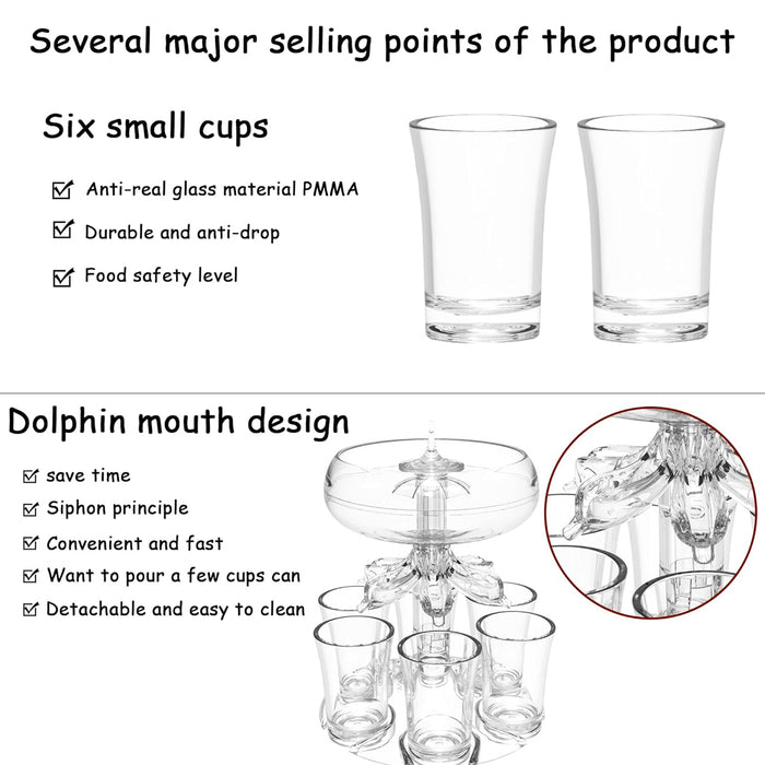 6 Cups Wine Decanter Set with 6-Head Pouring Design