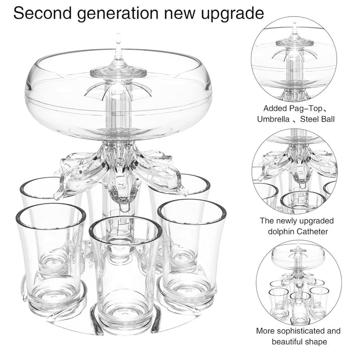 6 Cups Wine Decanter Set with 6-Head Pouring Design