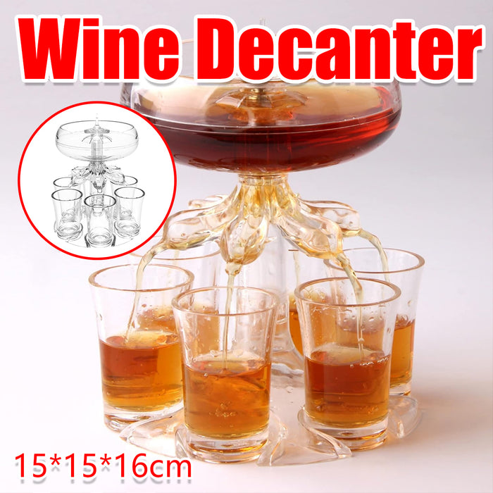 6 Cups Wine Decanter Set with 6-Head Pouring Design