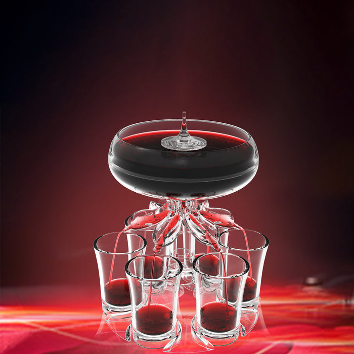 6 Cups Wine Decanter Set with 6-Head Pouring Design