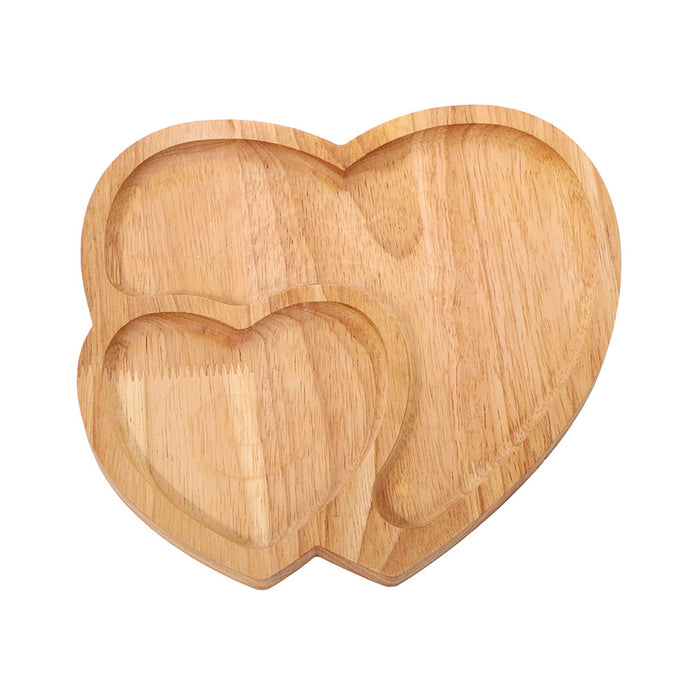 Heart Shape Wood Coffee Dessert Tray