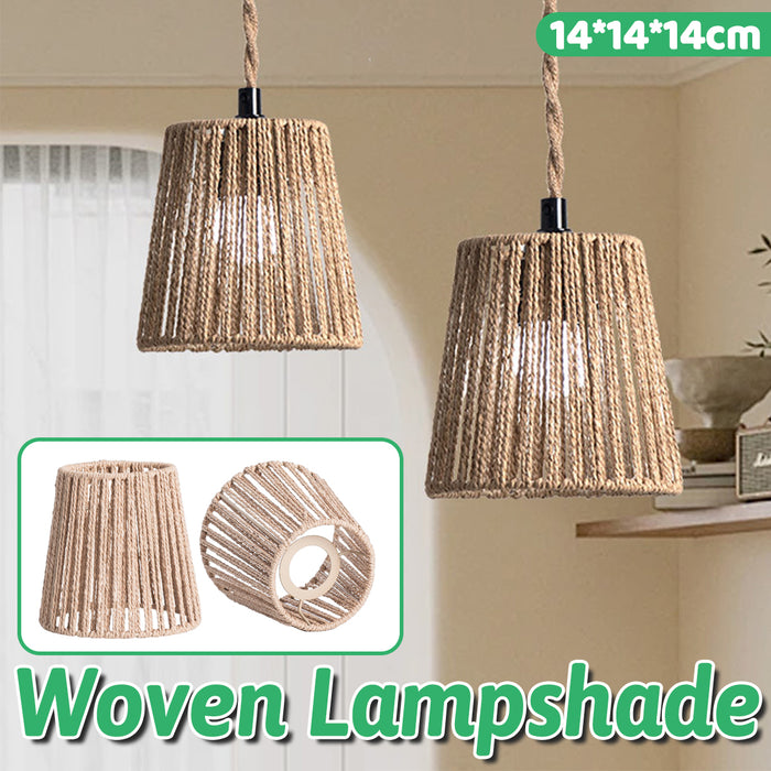 Paper Rope Lampshade Khaki Modern Chinese Zen Pendant