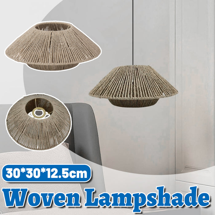 Hand-Woven Paper Rope Pendant Lampshade Yellow 30×12.5 cm