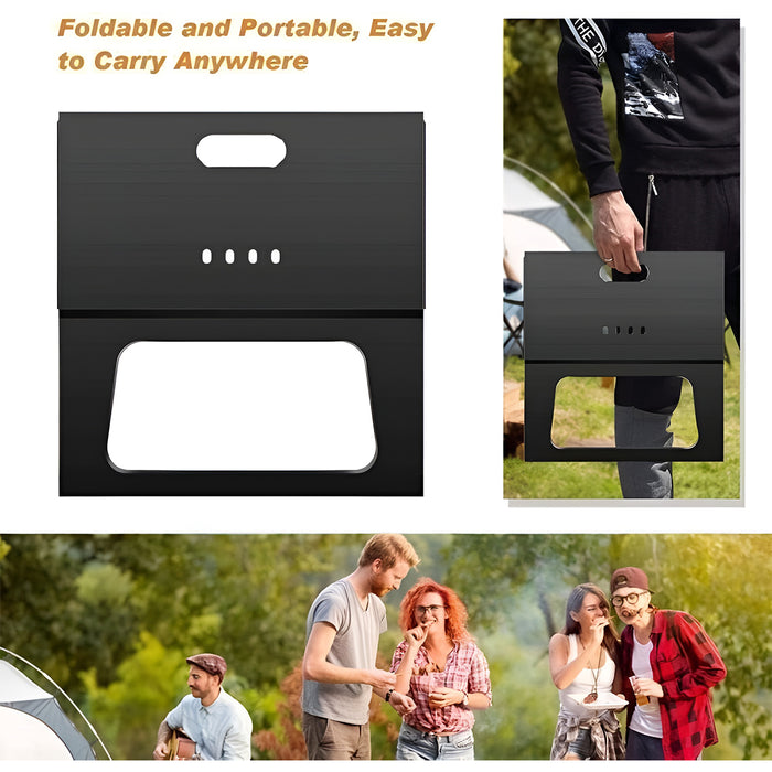 Grillz Foldable Charcoal BBQ Grill X-Frame Iron 44 x 37 x 29 cm