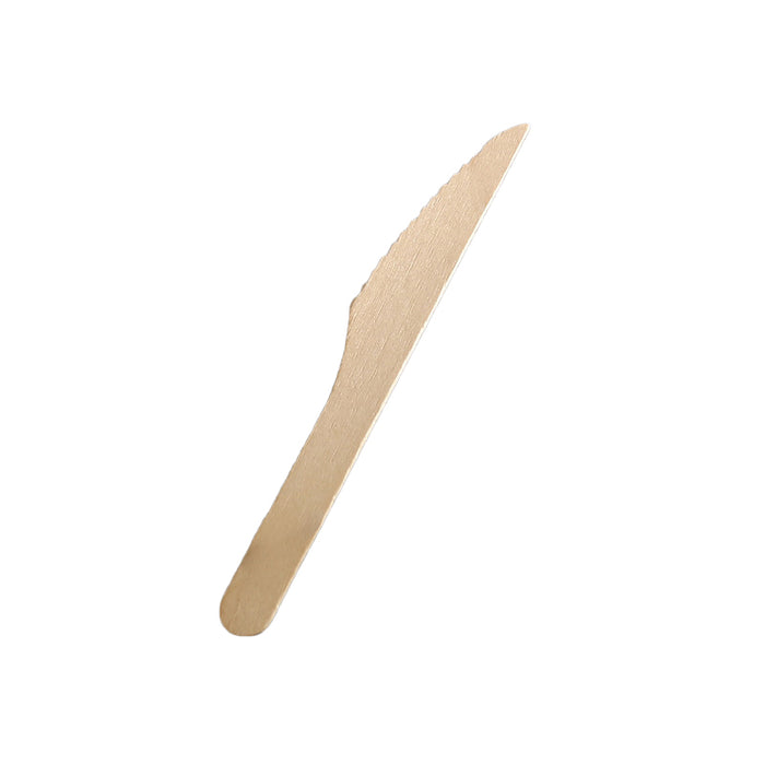 1000 Pcs Wooden Cutlery Set Spoon Fork Knife Teaspoon 16 17.5cm