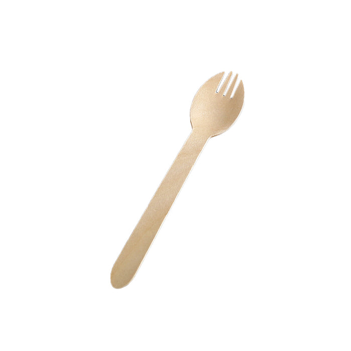 1000 Pcs Wooden Cutlery Set Spoon Fork Knife Teaspoon 16 17.5cm