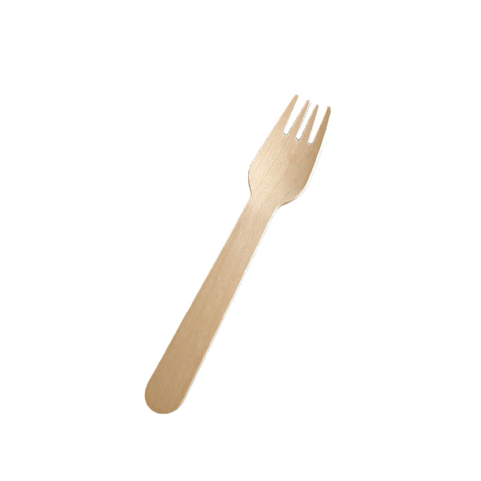 1000 Pcs Wooden Cutlery Set Spoon Fork Knife Teaspoon 16 17.5cm