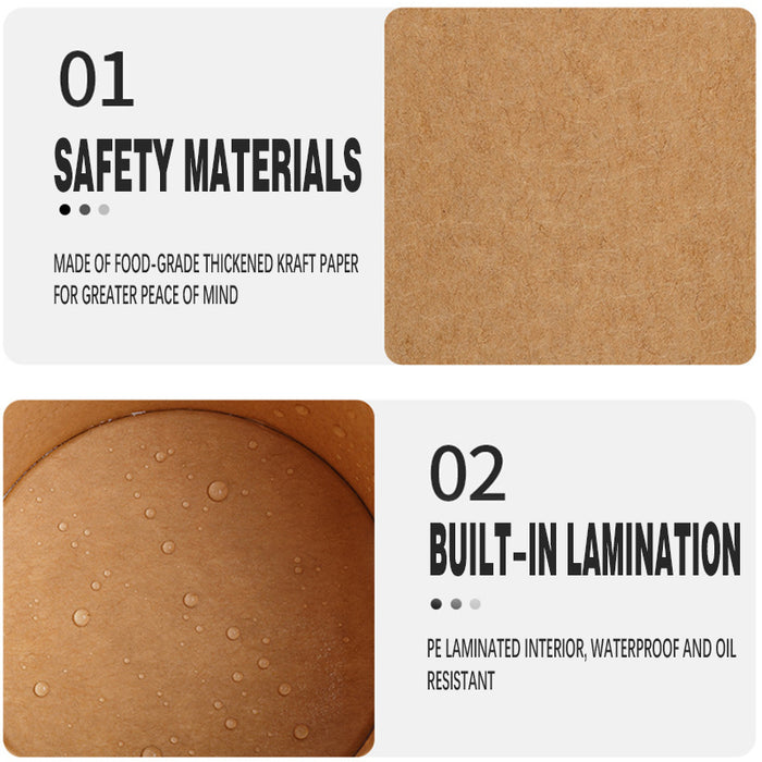 Kraft Paper Soup Bucket with Lid Compostable Heat Resistant