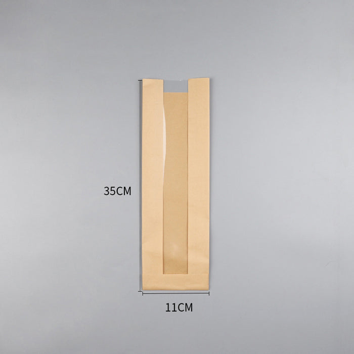 200 PCS Transparent Food Greaseproof Bags French Bread Baguette Packaging Pouch