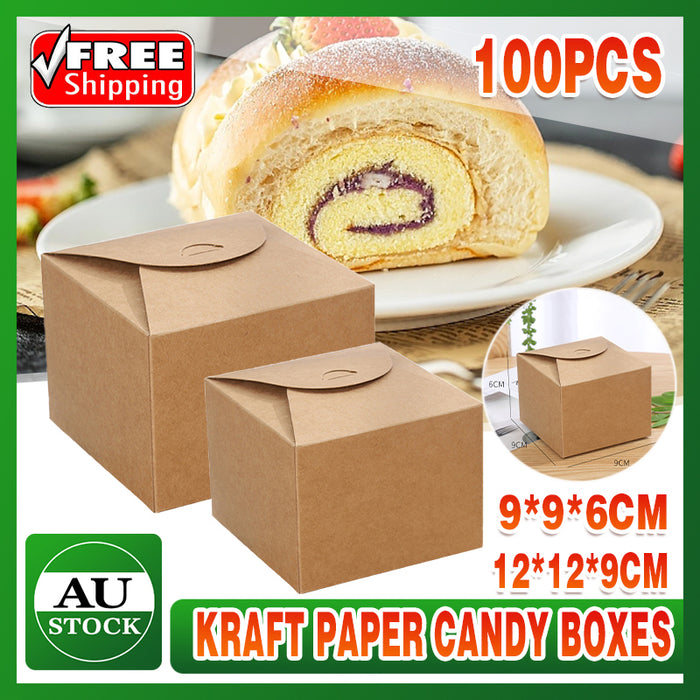 100 Pcs Kraft Paper Candy Boxes for Party Wedding Favour