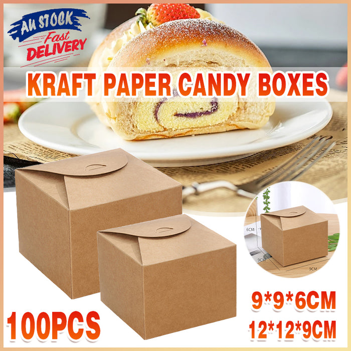 100 Pcs Kraft Paper Candy Boxes for Party Wedding Favour