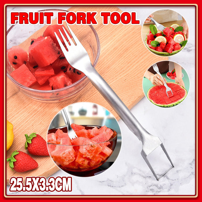 2-in-1 Stainless Steel Watermelon Slicer and Fork 25.5 x 3.3 cm