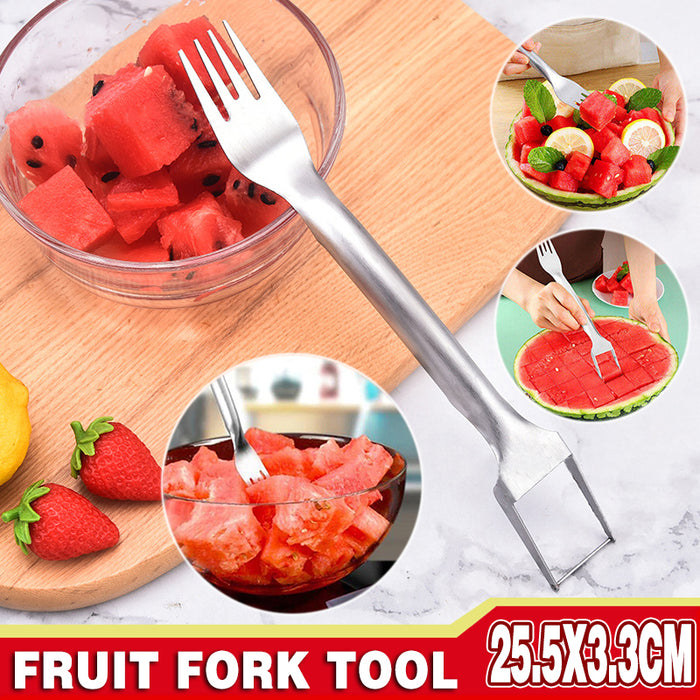 2-in-1 Stainless Steel Watermelon Slicer and Fork 25.5 x 3.3 cm