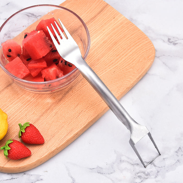 2-in-1 Stainless Steel Watermelon Slicer and Fork 25.5 x 3.3 cm