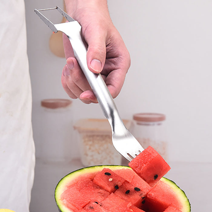 2-in-1 Stainless Steel Watermelon Slicer and Fork 25.5 x 3.3 cm