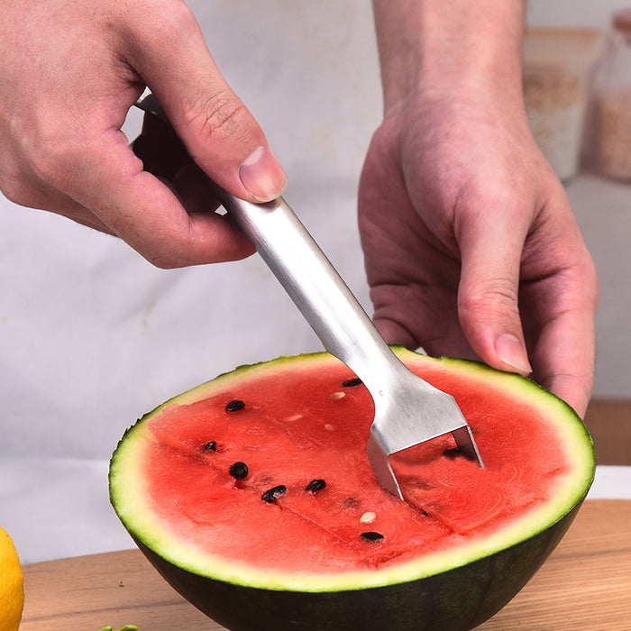 2-in-1 Stainless Steel Watermelon Slicer and Fork 25.5 x 3.3 cm