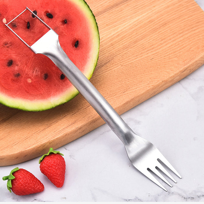 2-in-1 Stainless Steel Watermelon Slicer and Fork 25.5 x 3.3 cm