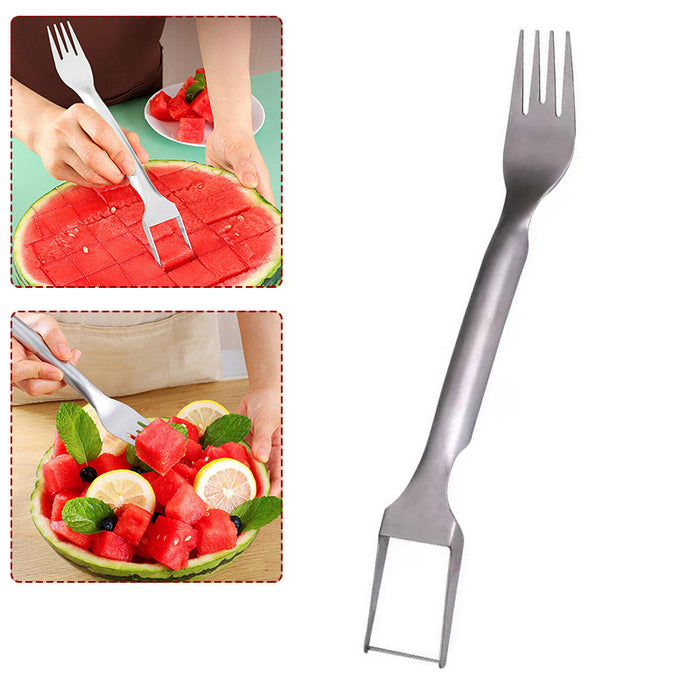 2-in-1 Stainless Steel Watermelon Slicer and Fork 25.5 x 3.3 cm