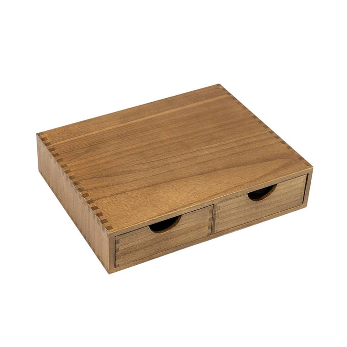 Wooden Coffee Capsule Holder with Double Drawer for Countertop Use