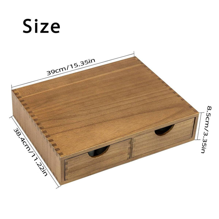 Wooden Coffee Capsule Holder with Double Drawer for Countertop Use