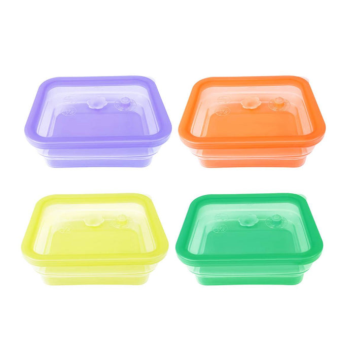 8 Pcs Silicone Food Storage Containers 1000ml Foldable Microwave Freezer Safe