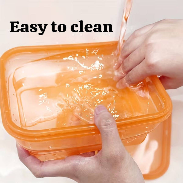 8 Pcs Silicone Food Storage Containers 1000ml Foldable Microwave Freezer Safe