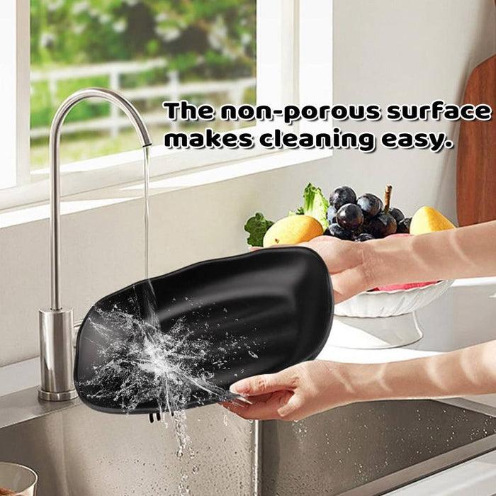 24 Pcs Black A5 Melamine Rectangular Plates in 9in and 10in