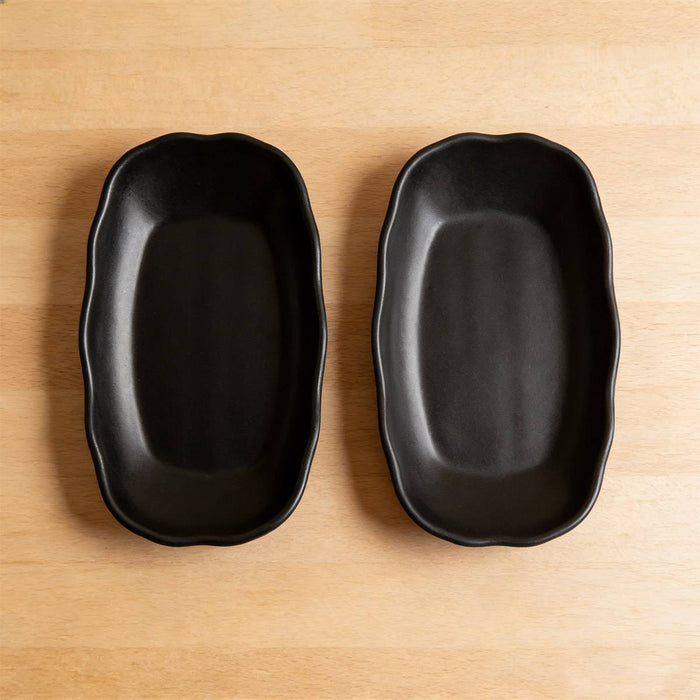 24 Pcs Black A5 Melamine Rectangular Plates in 9in and 10in