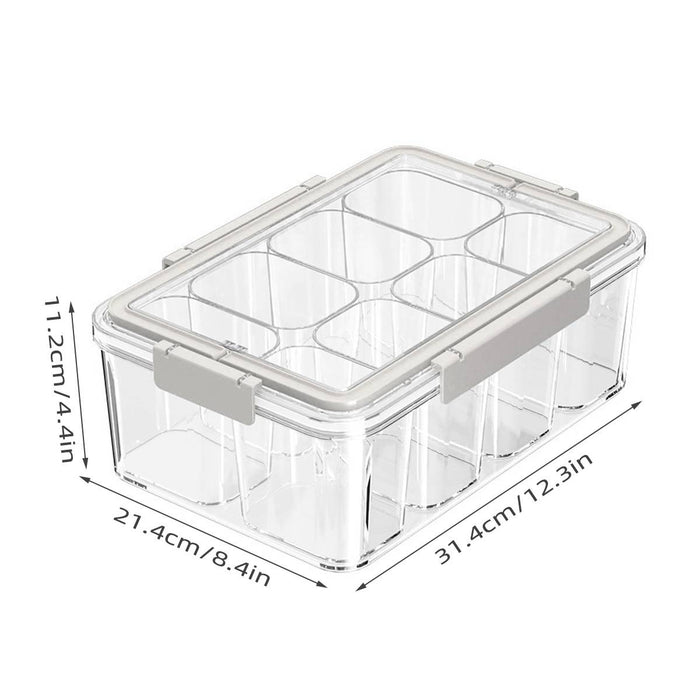 Handheld Divided Spice Storage Box Airtight Moisture-Proof Kitchen Organizer