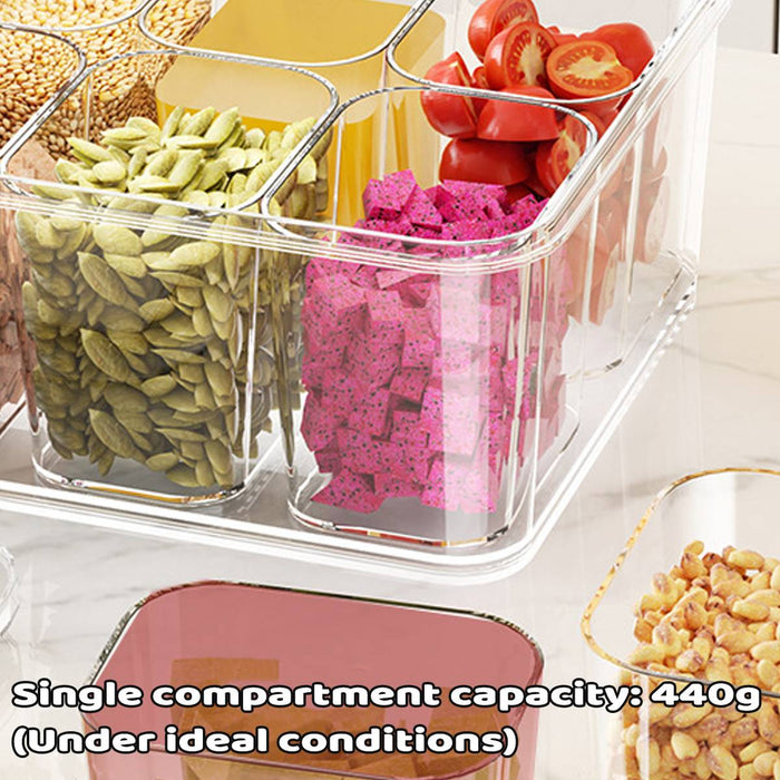 Handheld Divided Spice Storage Box Airtight Moisture-Proof Kitchen Organizer