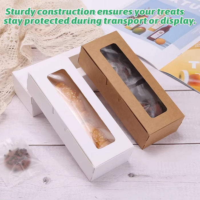 30 Pcs Kraft Paper Window Boxes with Clear Plastic Window for Gift Packaging